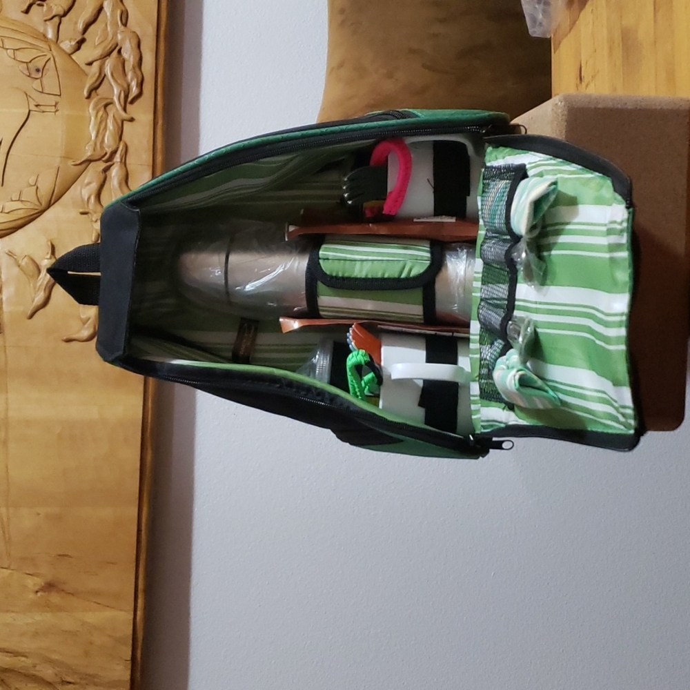 Norwood Picnic Backpack Loaded Thermos Cups Utensils Napkins New!
